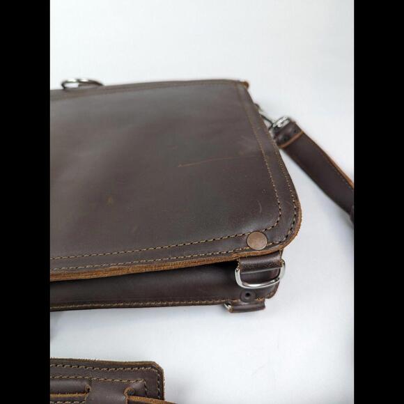 [SOLD] RARE SADDLEBACK Large Front Pocket Leather Briefcase Chestnut Brown - Picture 9 of 15